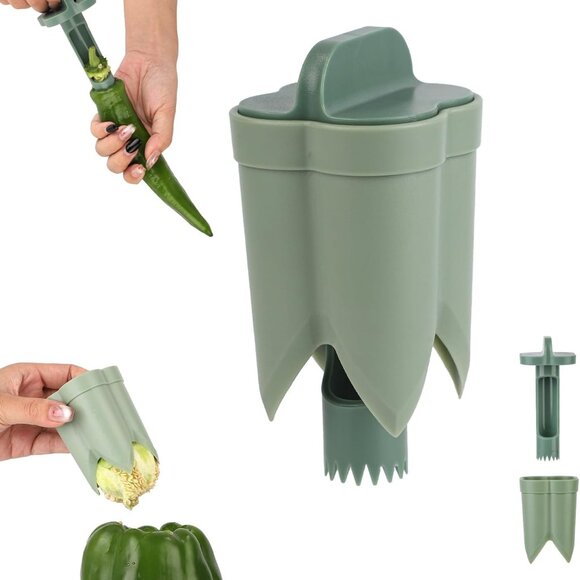 Pepper Deseeder Bell Pepper Corer Pepper Corer Tool 2 in1(2 Pack) - Picture 1 of 10